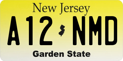 NJ license plate A12NMD
