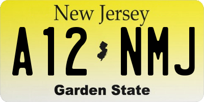 NJ license plate A12NMJ
