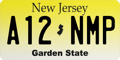 NJ license plate A12NMP