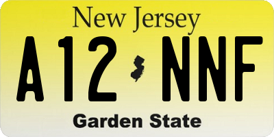 NJ license plate A12NNF