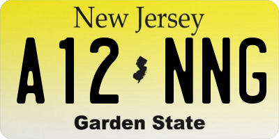 NJ license plate A12NNG