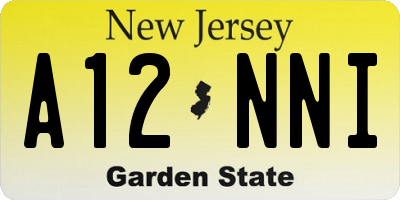 NJ license plate A12NNI