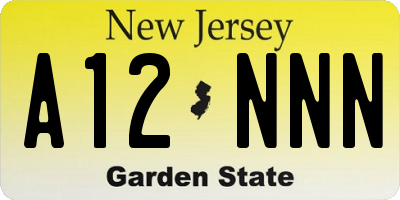 NJ license plate A12NNN