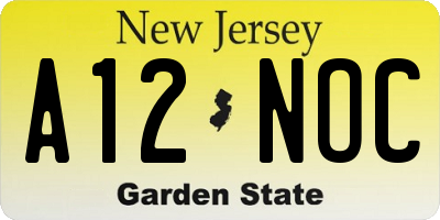 NJ license plate A12NOC