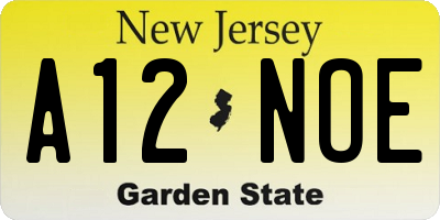 NJ license plate A12NOE