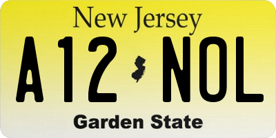 NJ license plate A12NOL