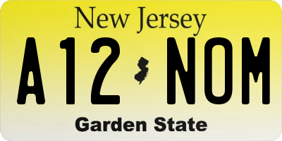 NJ license plate A12NOM