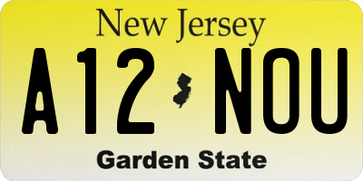 NJ license plate A12NOU