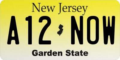 NJ license plate A12NOW