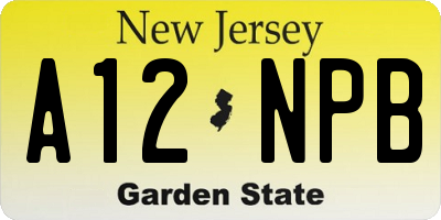NJ license plate A12NPB