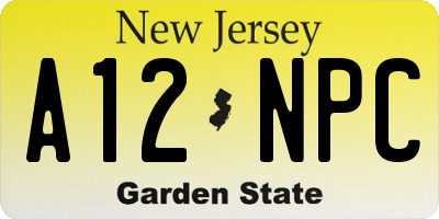 NJ license plate A12NPC
