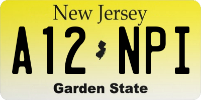 NJ license plate A12NPI