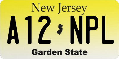 NJ license plate A12NPL