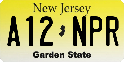 NJ license plate A12NPR
