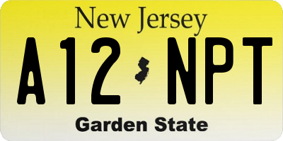 NJ license plate A12NPT
