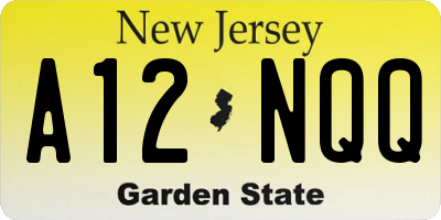 NJ license plate A12NQQ