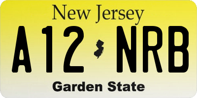 NJ license plate A12NRB
