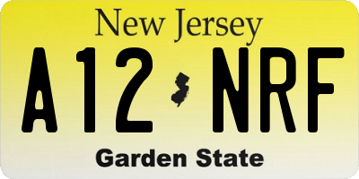 NJ license plate A12NRF