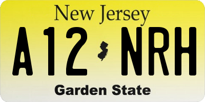 NJ license plate A12NRH