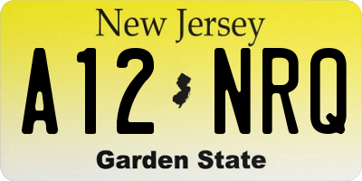 NJ license plate A12NRQ
