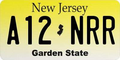 NJ license plate A12NRR
