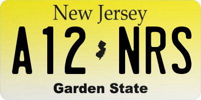 NJ license plate A12NRS