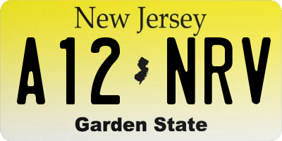 NJ license plate A12NRV