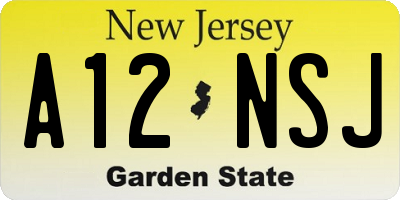 NJ license plate A12NSJ