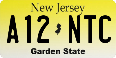 NJ license plate A12NTC