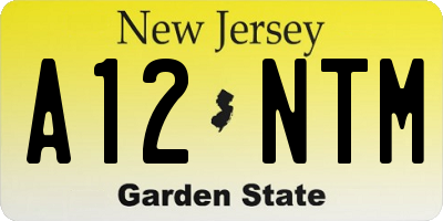 NJ license plate A12NTM