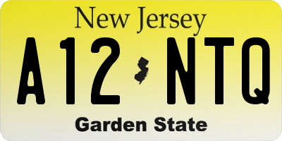 NJ license plate A12NTQ