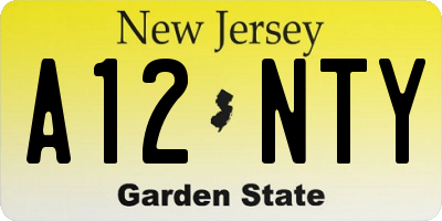 NJ license plate A12NTY