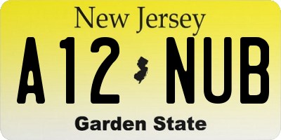 NJ license plate A12NUB
