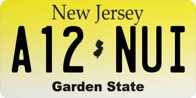 NJ license plate A12NUI