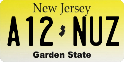 NJ license plate A12NUZ