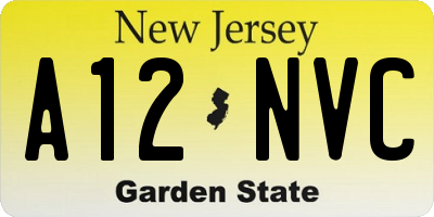 NJ license plate A12NVC