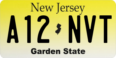 NJ license plate A12NVT