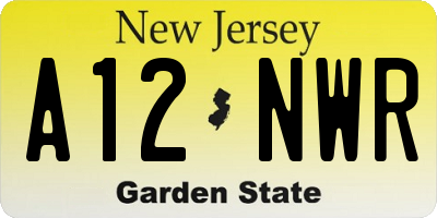 NJ license plate A12NWR