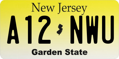 NJ license plate A12NWU