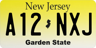 NJ license plate A12NXJ