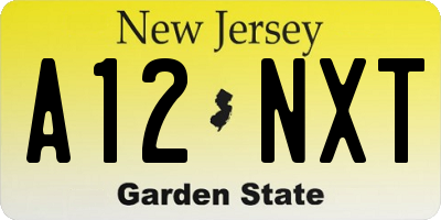 NJ license plate A12NXT
