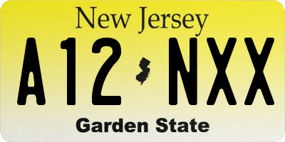 NJ license plate A12NXX