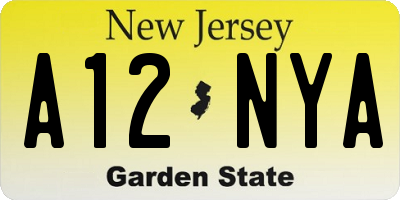 NJ license plate A12NYA
