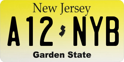 NJ license plate A12NYB