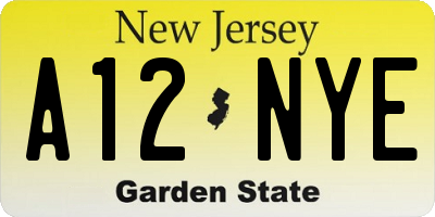 NJ license plate A12NYE