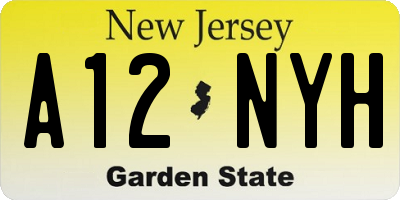 NJ license plate A12NYH