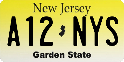 NJ license plate A12NYS