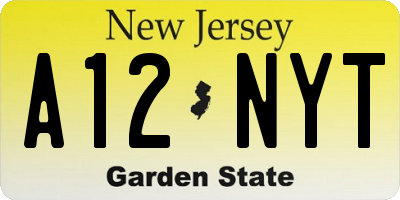 NJ license plate A12NYT