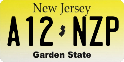NJ license plate A12NZP
