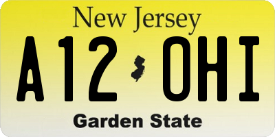 NJ license plate A12OHI